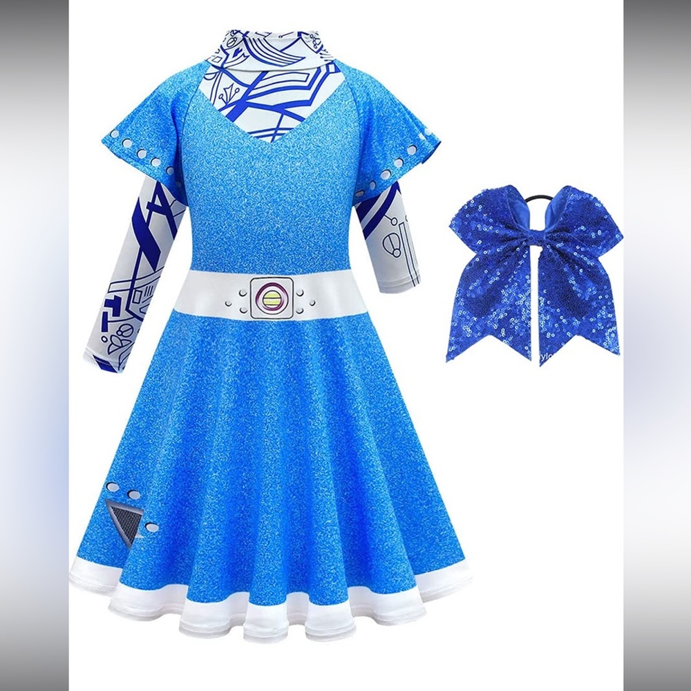 Alien Zombie Girls Costume Dress and Bow